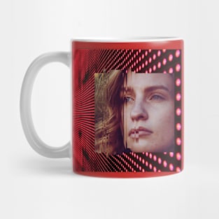 red pop art portrait design Mug